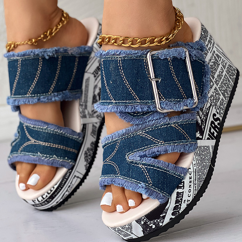 Marseille Denim Top Slippers: Gen Z K-POP Streetwear Y2K Fashion