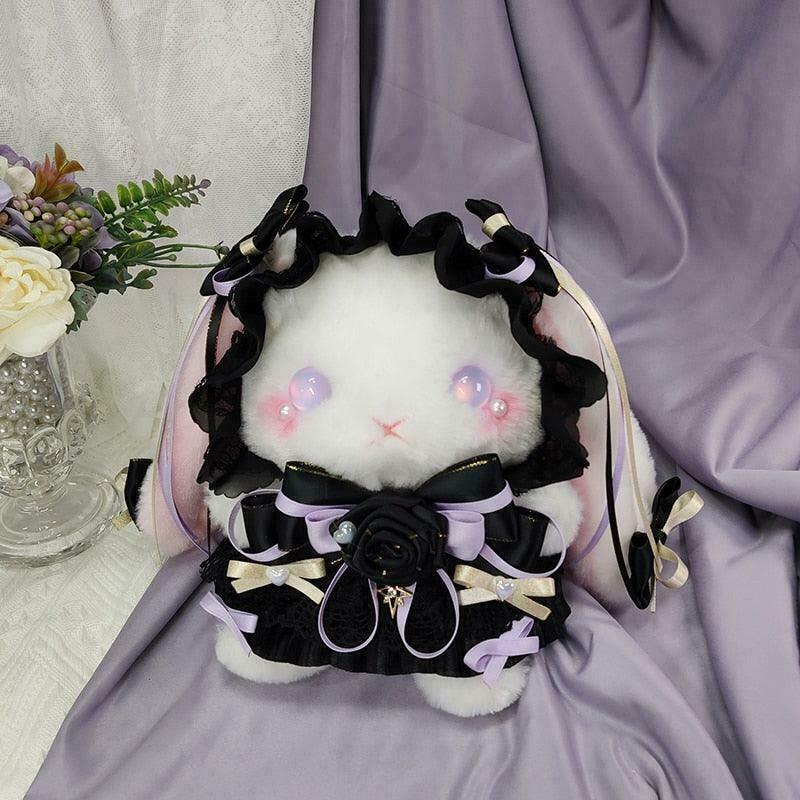 Midnight Stroll Bunny Friend Gothic Cottagecore Fairycore Kawaii Bag