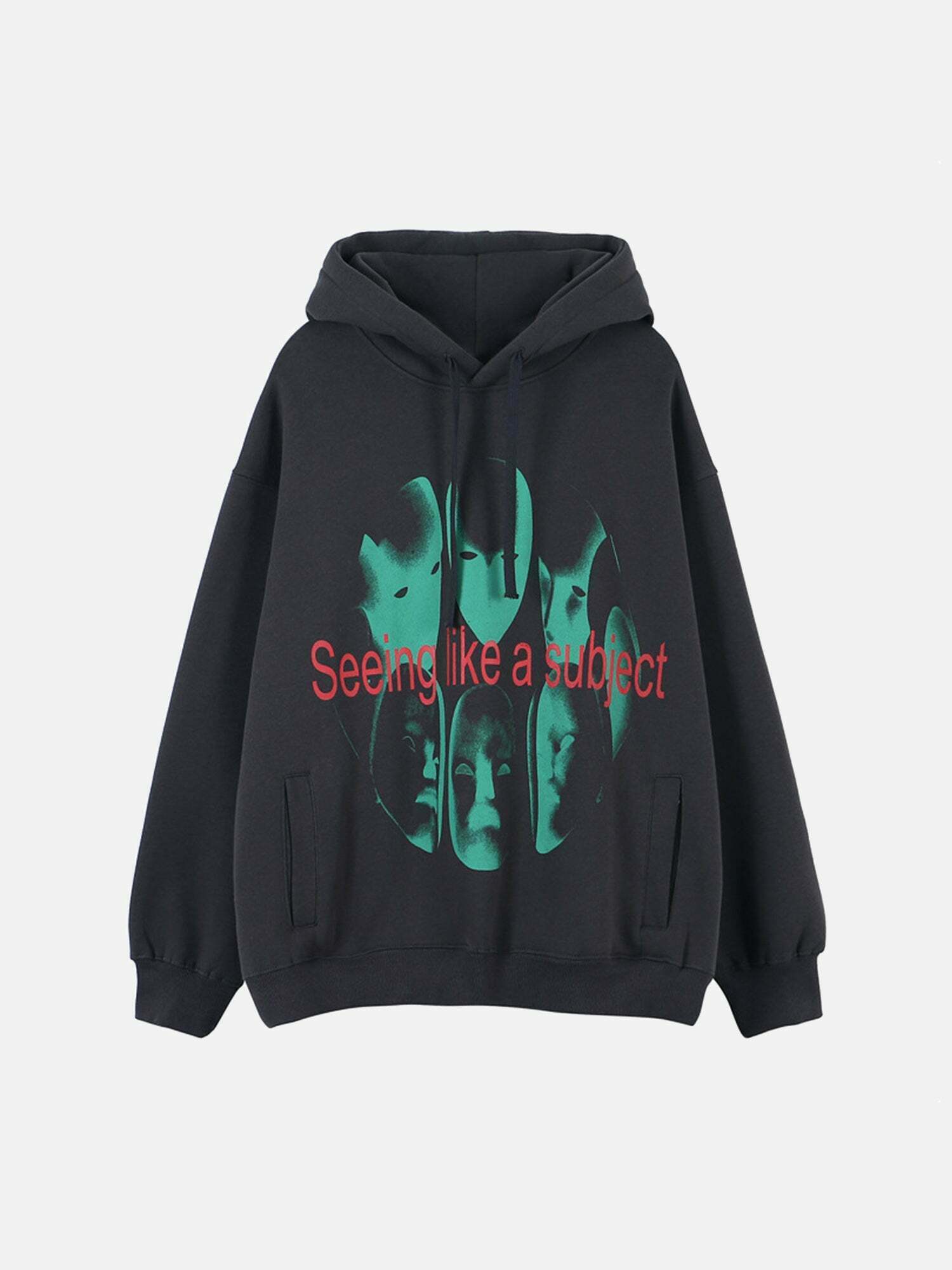 Neon Green Fleece Hoodie: Trendy K-POP Streetwear for Gen Z