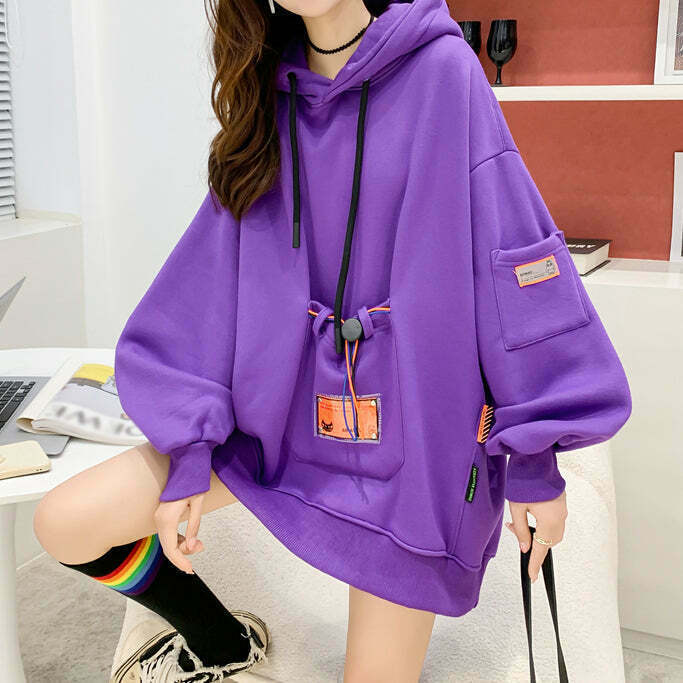 Oversized Hoodie with Large Pockets - Trendy Gen Z Streetwear