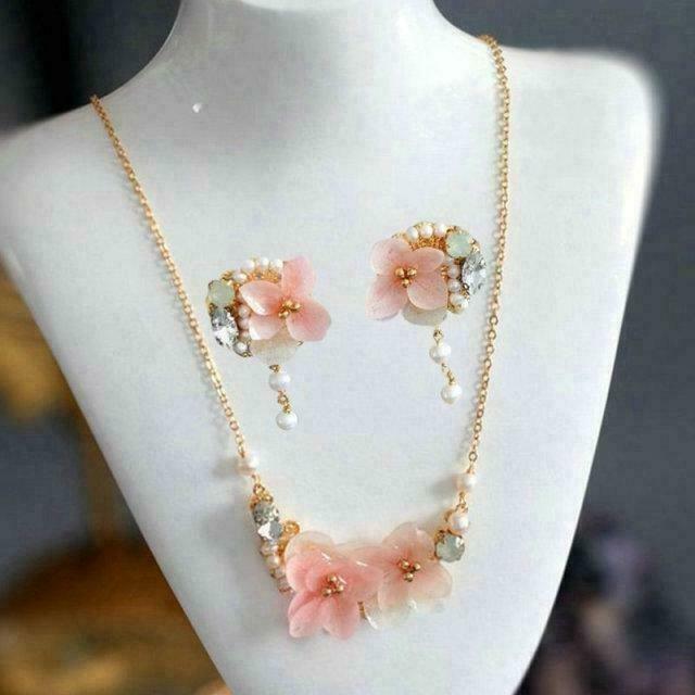 Pastel Watercolor Fairycore Jewelry Set for Gen Z and K-POP Fashion