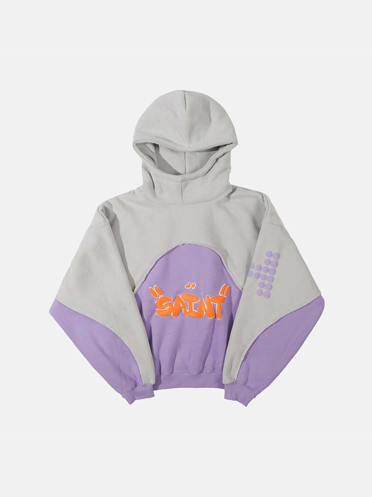 Patchwork Fleece Hoodie: Gen Z K-POP Streetwear for Y2K Style