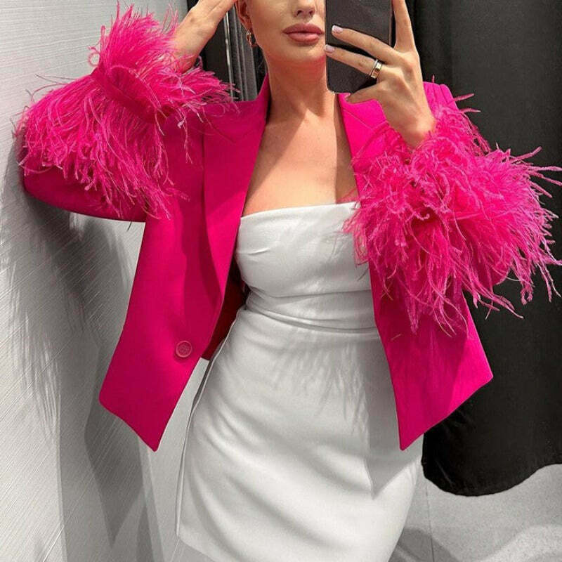 Pom Pom Barbie Streetwear Blazer for Gen Z and K-POP Fashion