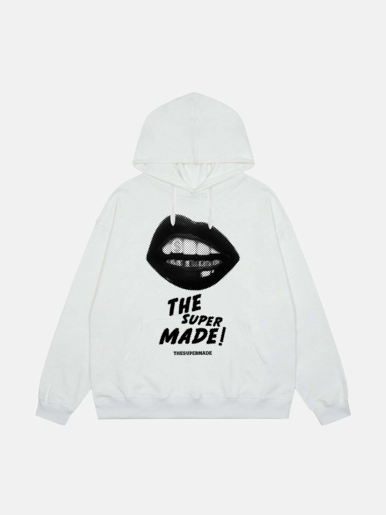 Pop Lips Graphic Hoodie | Trendy Gen Z K-POP Streetwear for Y2K Fashion