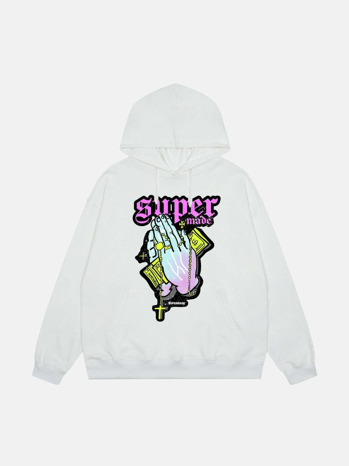 Praying Hands Graphic Hoodie | Gen Z Streetwear Fashion