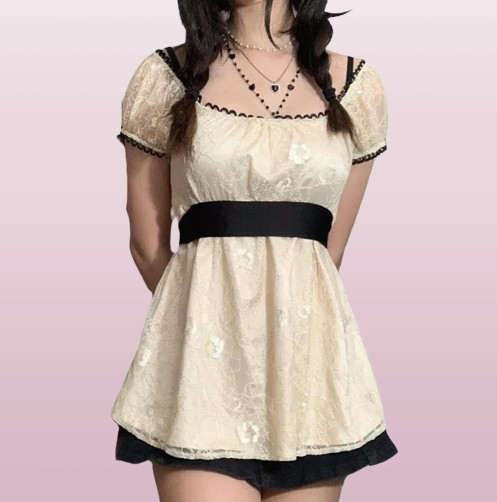 Princesscore Lace Kawaii Dress for Gen Z Streetwear Fashion