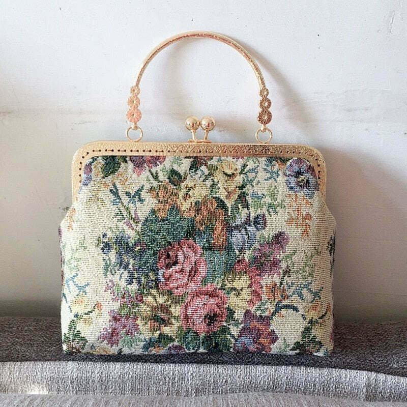 Rainbow Roses & Pine Needles Kawaii Bag for Gen Z Fashionistas