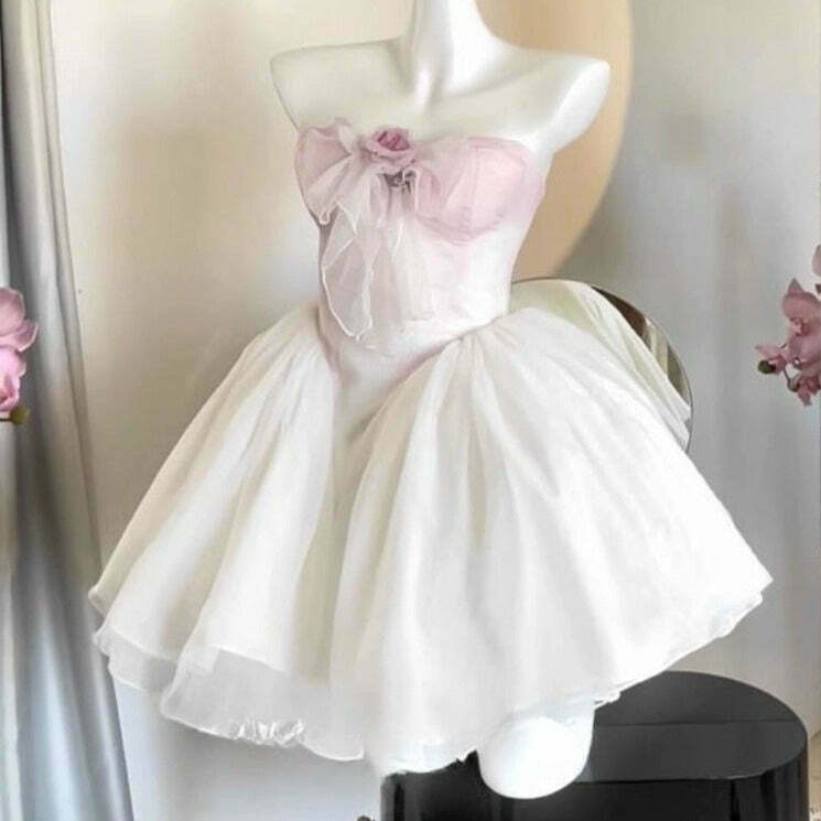 Raspberry Rose Cupcake Fairycore Dress for Gen Z K-POP Streetwear