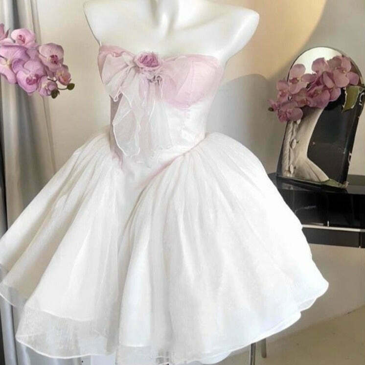 Raspberry Rose Cupcake Fairycore Dress for Gen Z K-POP Streetwear