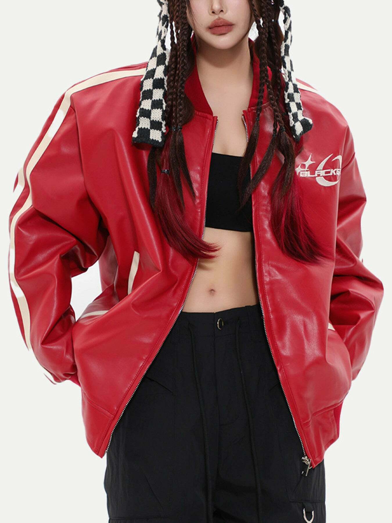 Retro American Leather Jacket - Vintage Style for Gen Z and K-POP Fashion