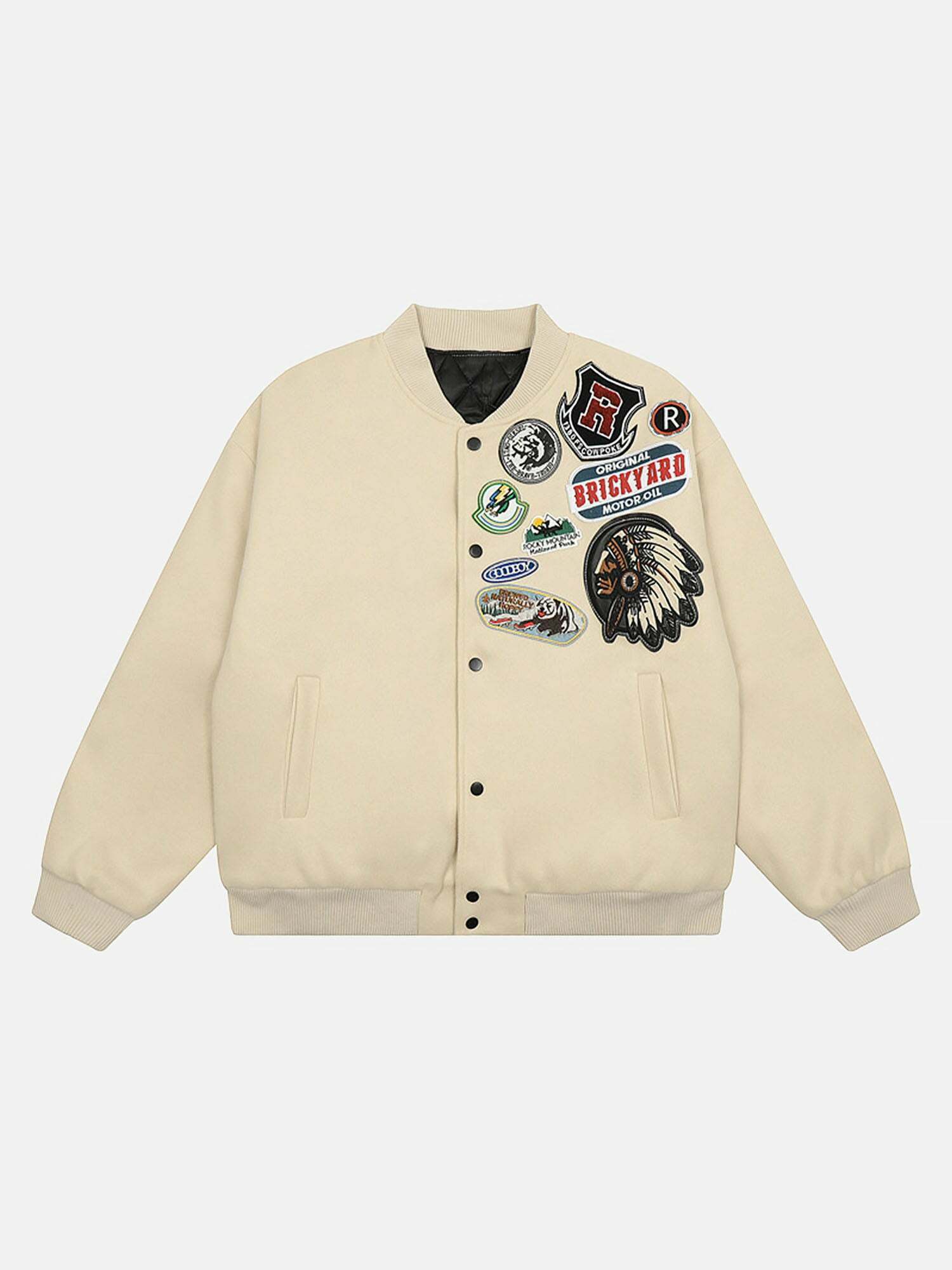 Retro Badge Streetwear Baseball Jacket for Gen Z and K-POP Fashion