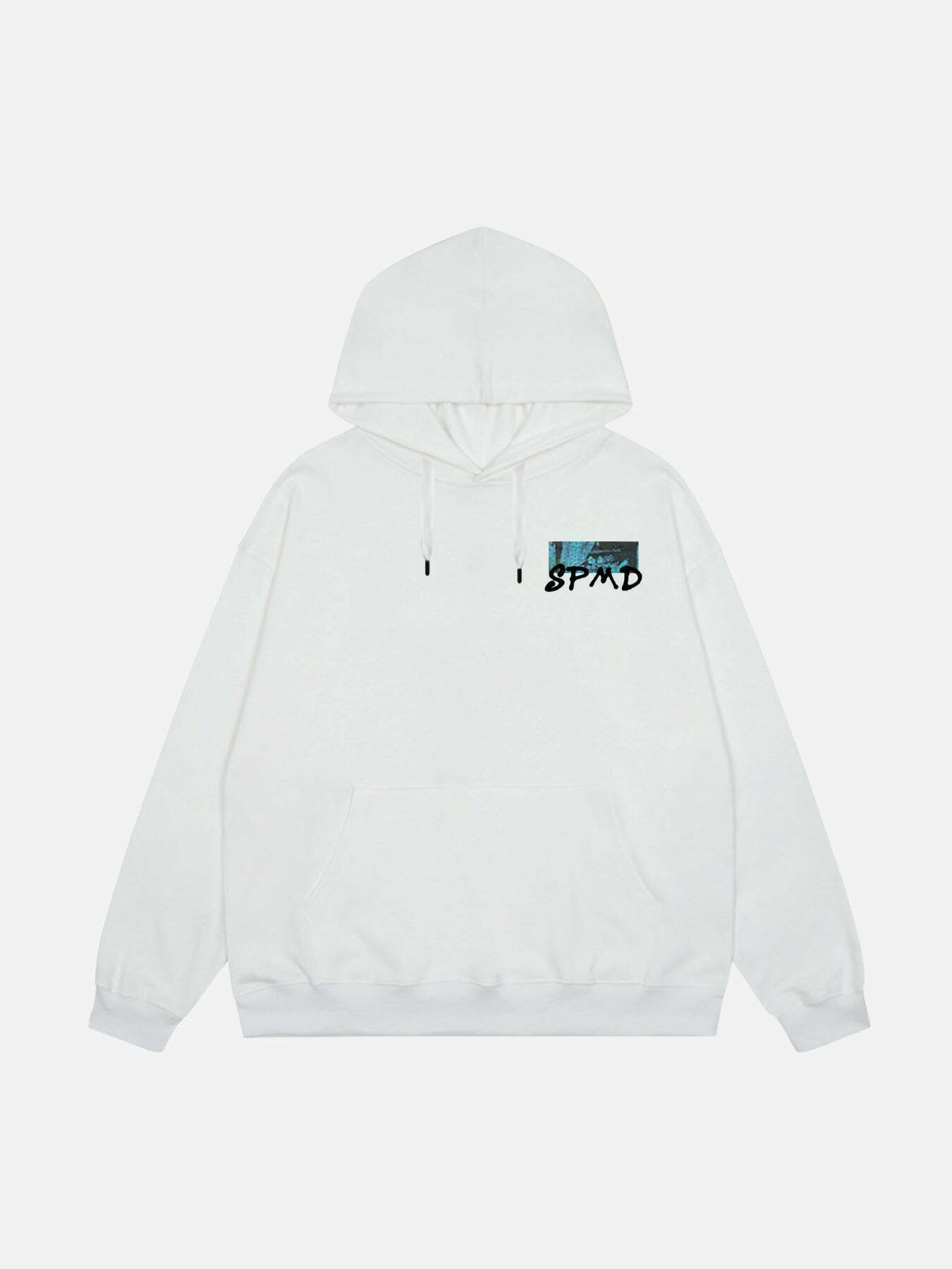 Retro English Letter Print Hoodie for Gen Z Streetwear Style