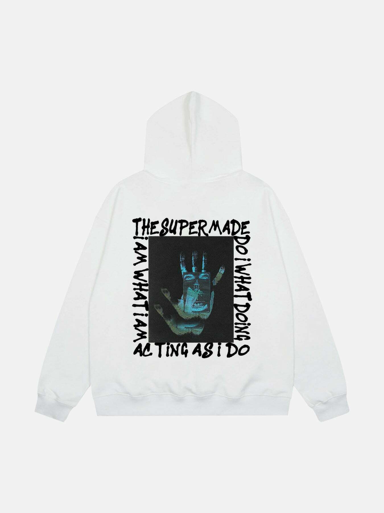 Retro English Letter Print Hoodie for Gen Z Streetwear Style