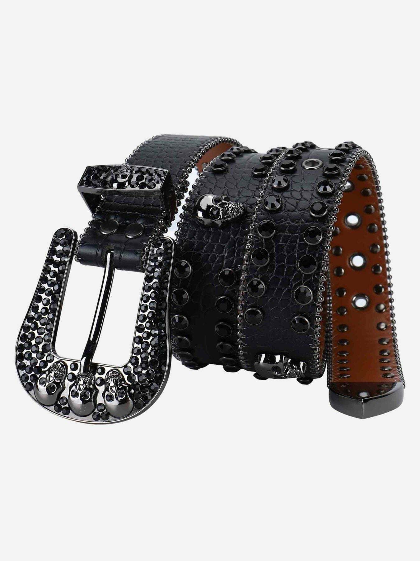 Rhinestone Belt with Hip Hop Vibe for Gen Z Fashion - Y2K Streetwear