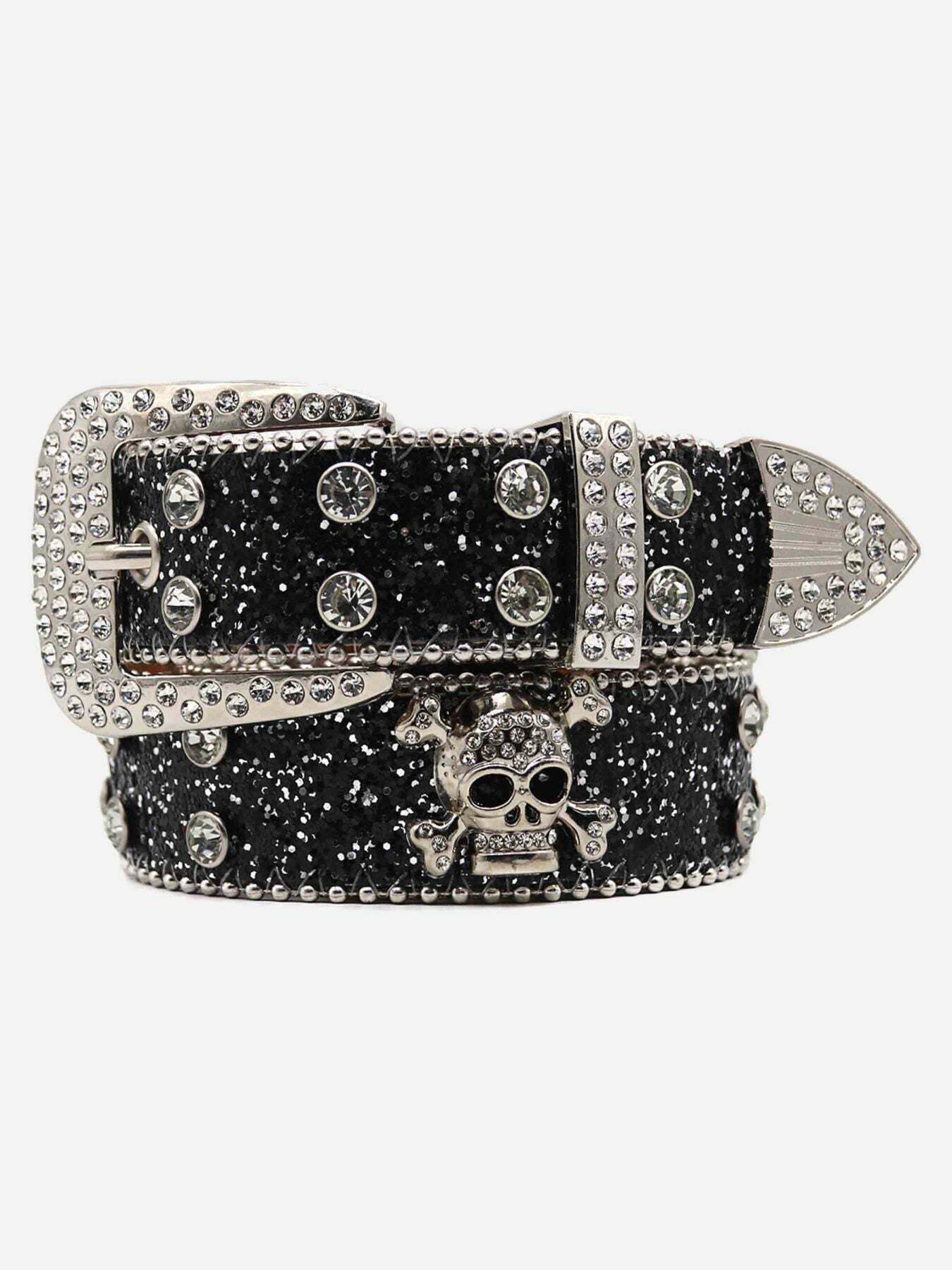 Rhinestone Skull Belt - Trendy Gen Z K-POP Streetwear Accessory