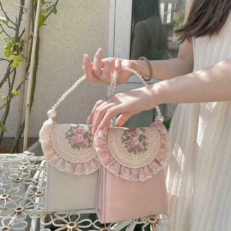 Rose & Matcha Tea Kawaii Bag for Gen Z Fashion: Y2K Streetwear Style