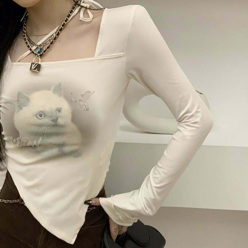 Siamese Softie Kawaii Princesscore Coquette Top for Gen Z Streetwear