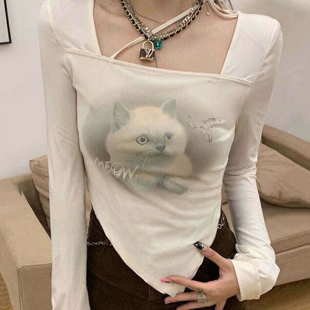 Siamese Softie Kawaii Princesscore Coquette Top for Gen Z Streetwear