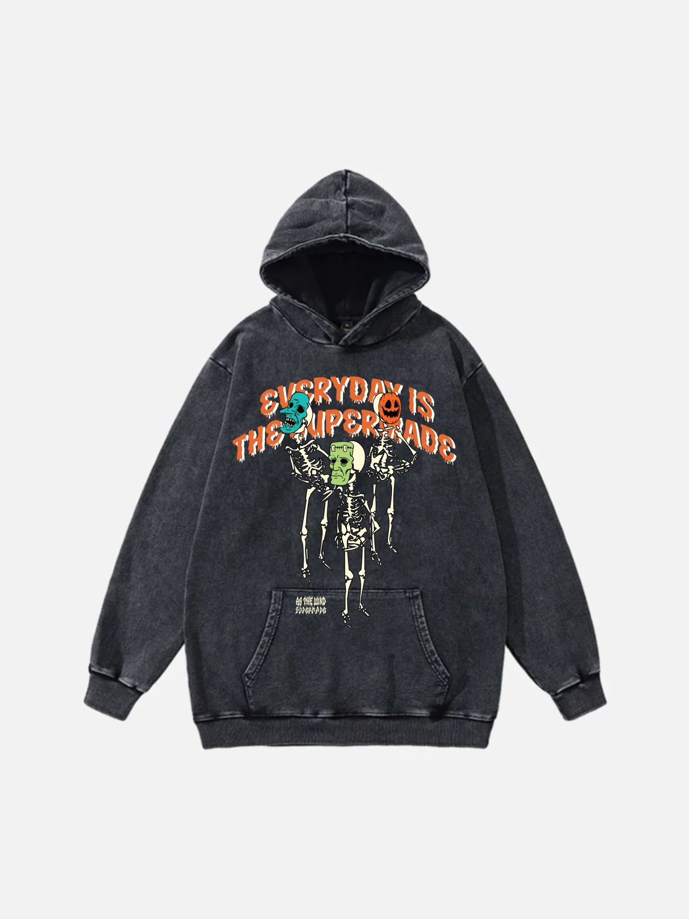 Skeleton Print Oversized Hoodie for Gen Z Streetwear Style