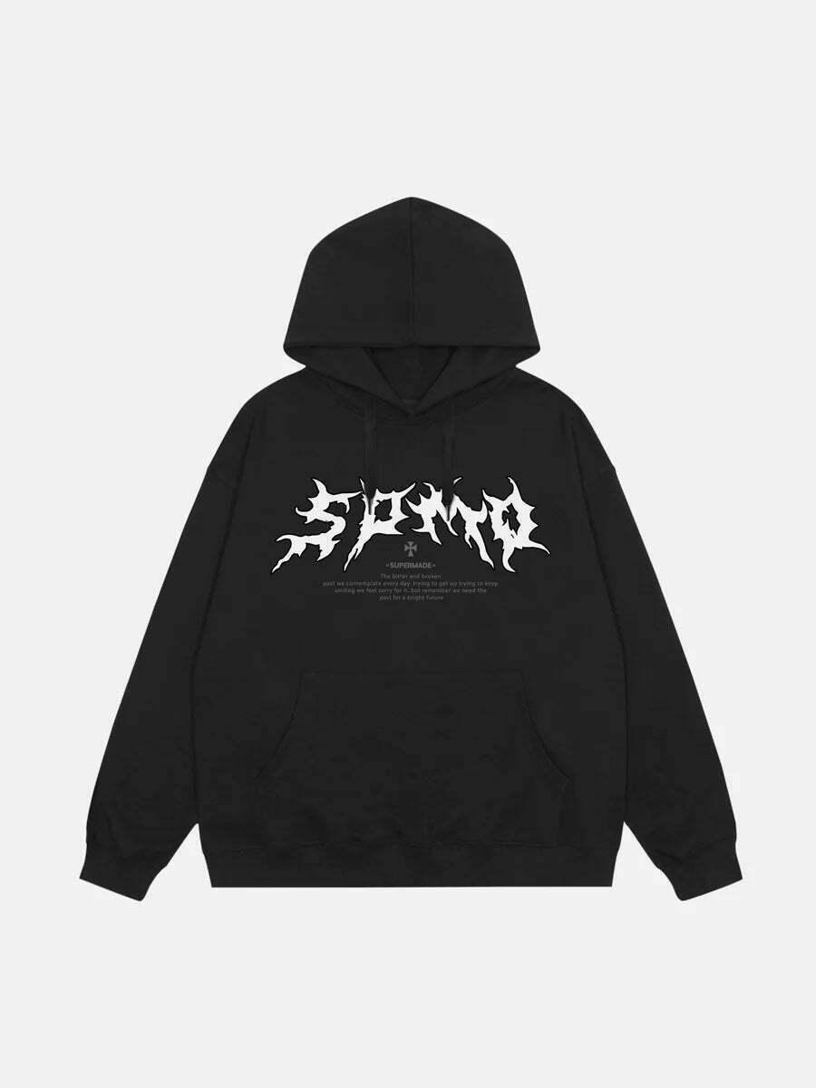 Skull Print Hoodie for Gen Z: Trendy K-POP Streetwear