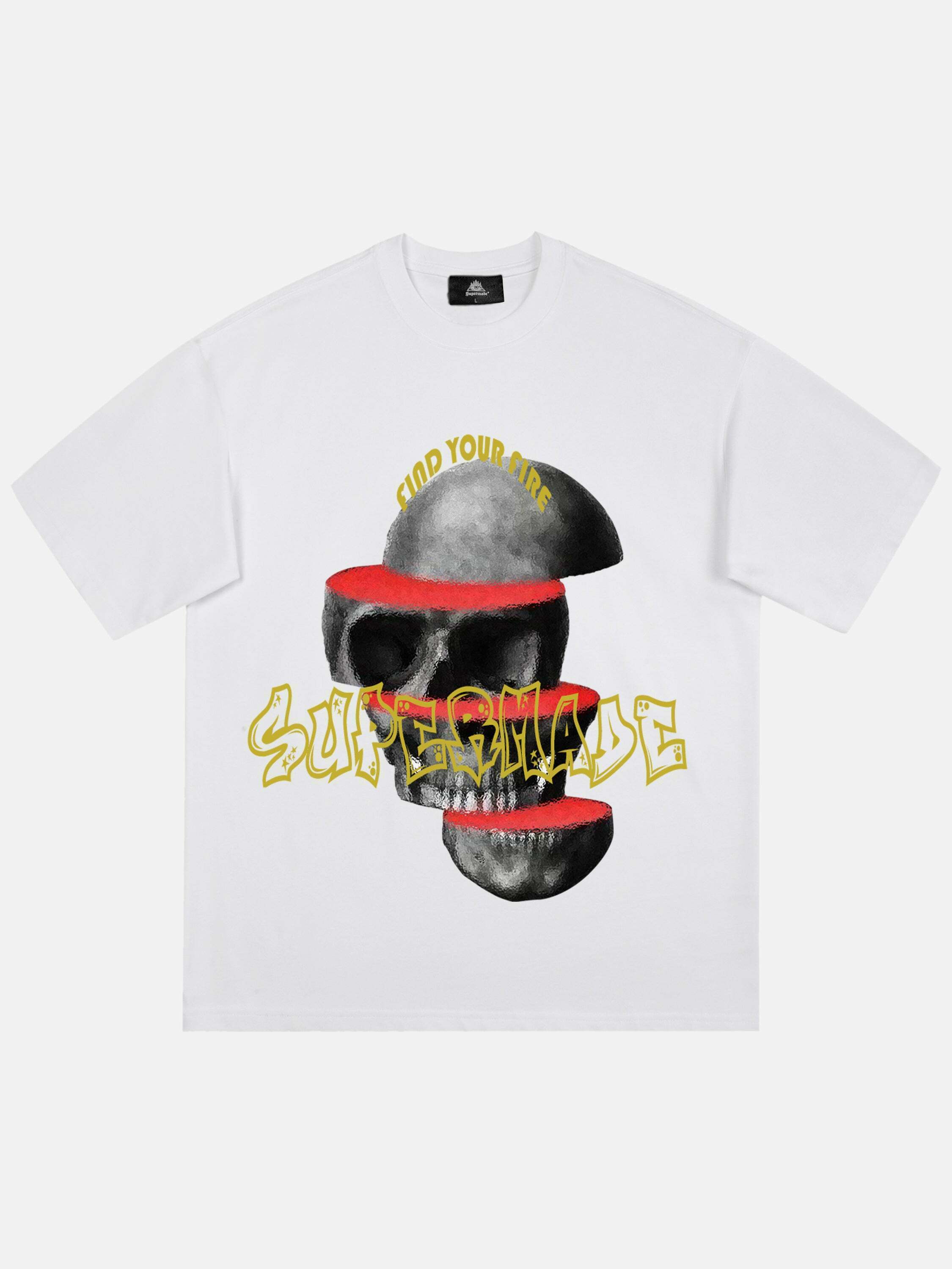 Skull Print Tee: Edgy Gen Z K-POP Streetwear for Y2K Style