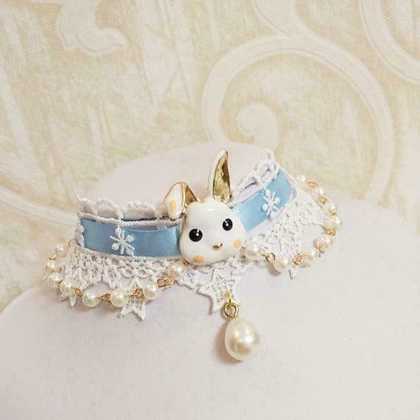 Snowflake Bunny Fairycore Princess Choker - Gen Z K-POP Streetwear Y2K