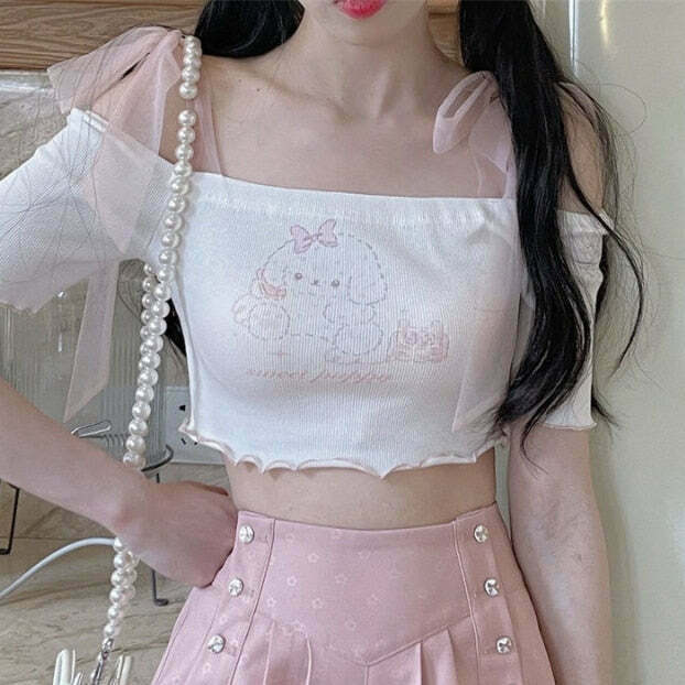 Snowy Valentine Kawaii Princesscore Top for Gen Z Streetwear