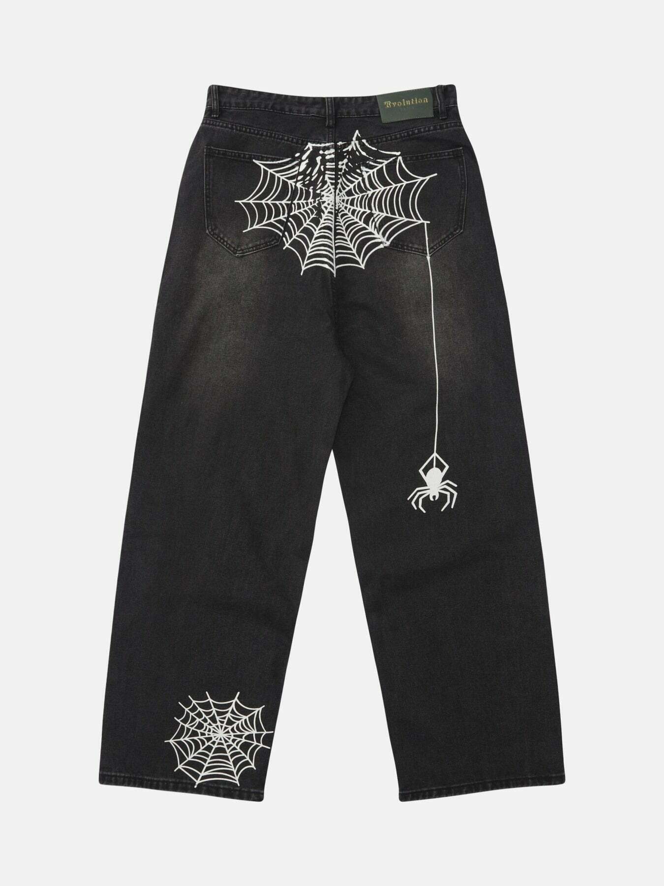 Spider Print Gen Z K-POP Streetwear Y2K Jeans