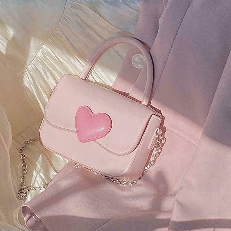 Strawberry Candy Heart Kawaii Bag for Gen Z Streetwear Fashion