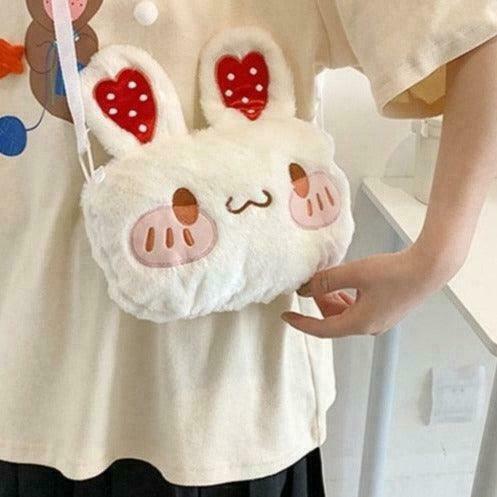 Strawberry Pink Bunny Fairycore Kawaii Bag for Gen Z Streetwear