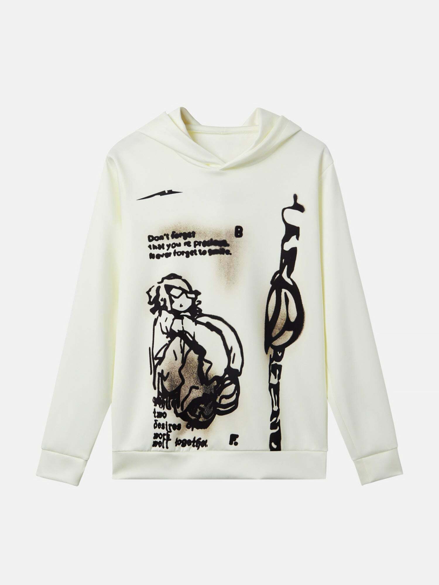 Streetwear Y2K Character Hoodie for Gen Z Fashion - Painted Design