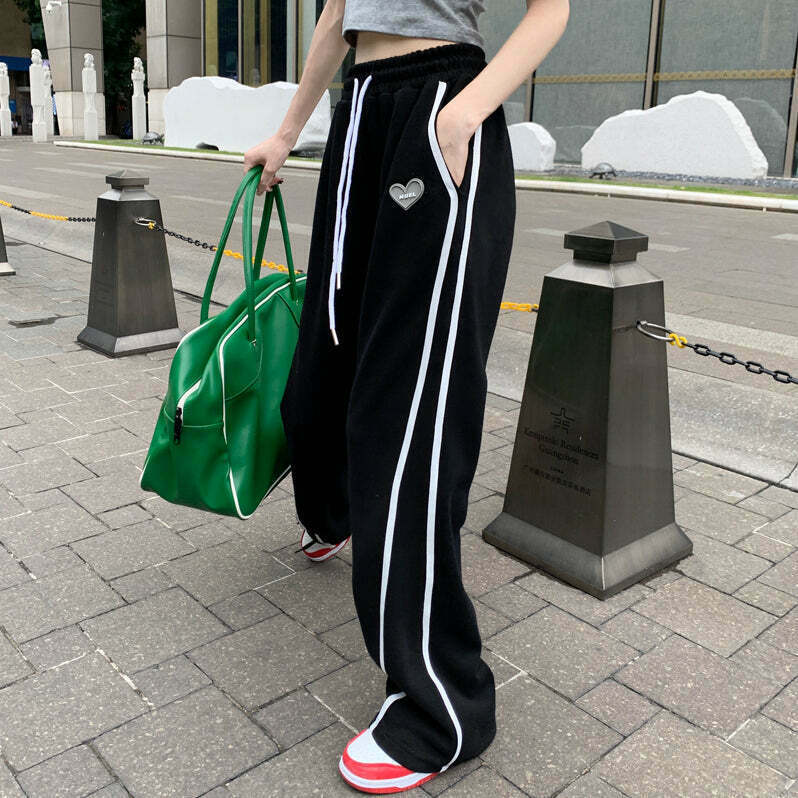 Striped Drawstring Joggers: Trendy Gen Z Streetwear for K-POP & Y2K Fashion