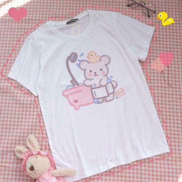 Sweet Cottagecore Baby Bear Top | Gen Z K-POP Streetwear Y2K Fashion