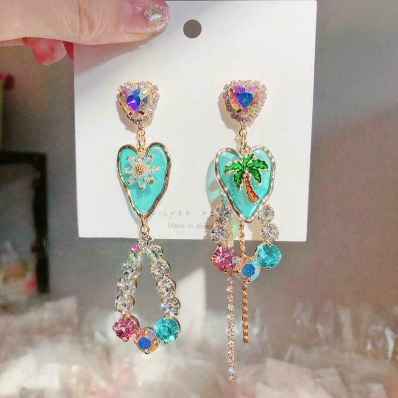 Tropical Mermaid Fairycore Earrings for Gen Z Streetwear & K-POP Fashion