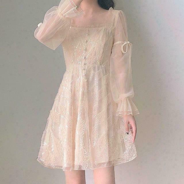 Twilight Swan River Fairycore Dress for Gen Z K-POP Streetwear