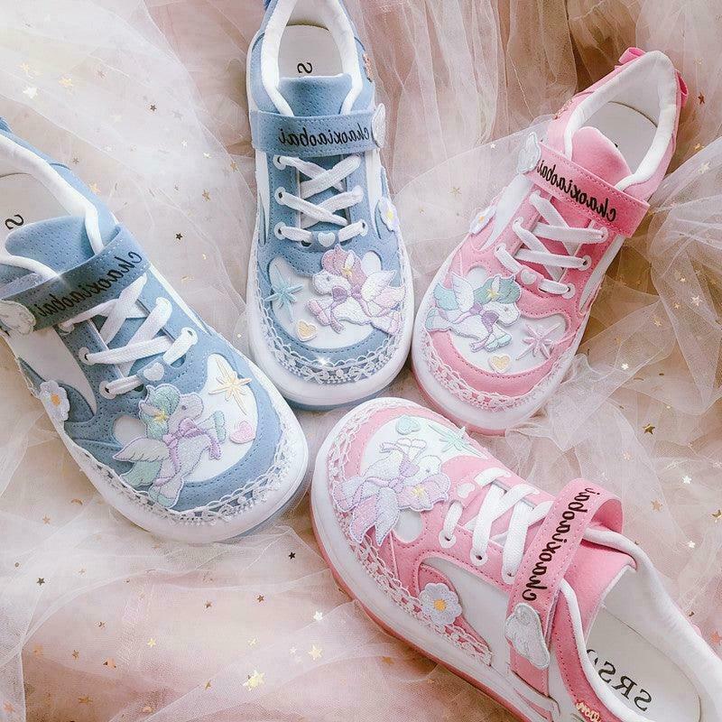 Unicorn Watercoloring Book Fairycore Sneaker Shoes - Gen Z K-POP Streetwear Y2K