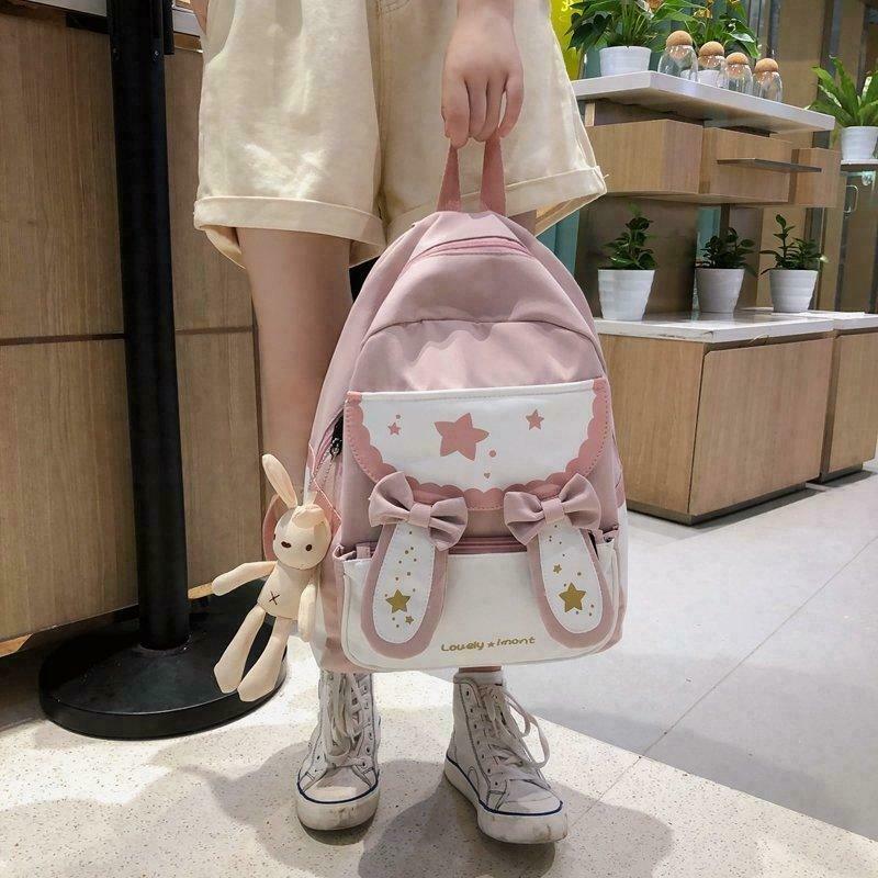 Usagi Bunny Fairycore Backpack with Optional Stuffy - Gen Z K-POP Streetwear