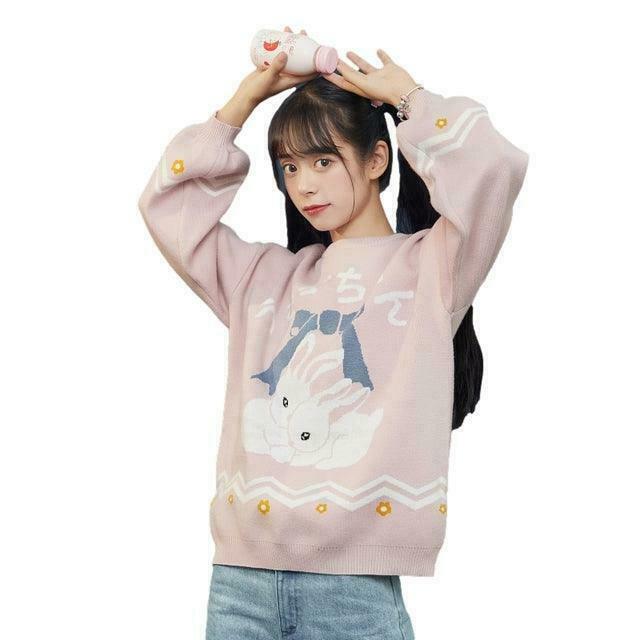 Usagi Chan's Bunny Fairycore Princess Sweater - Gen Z K-POP Y2K Streetwear