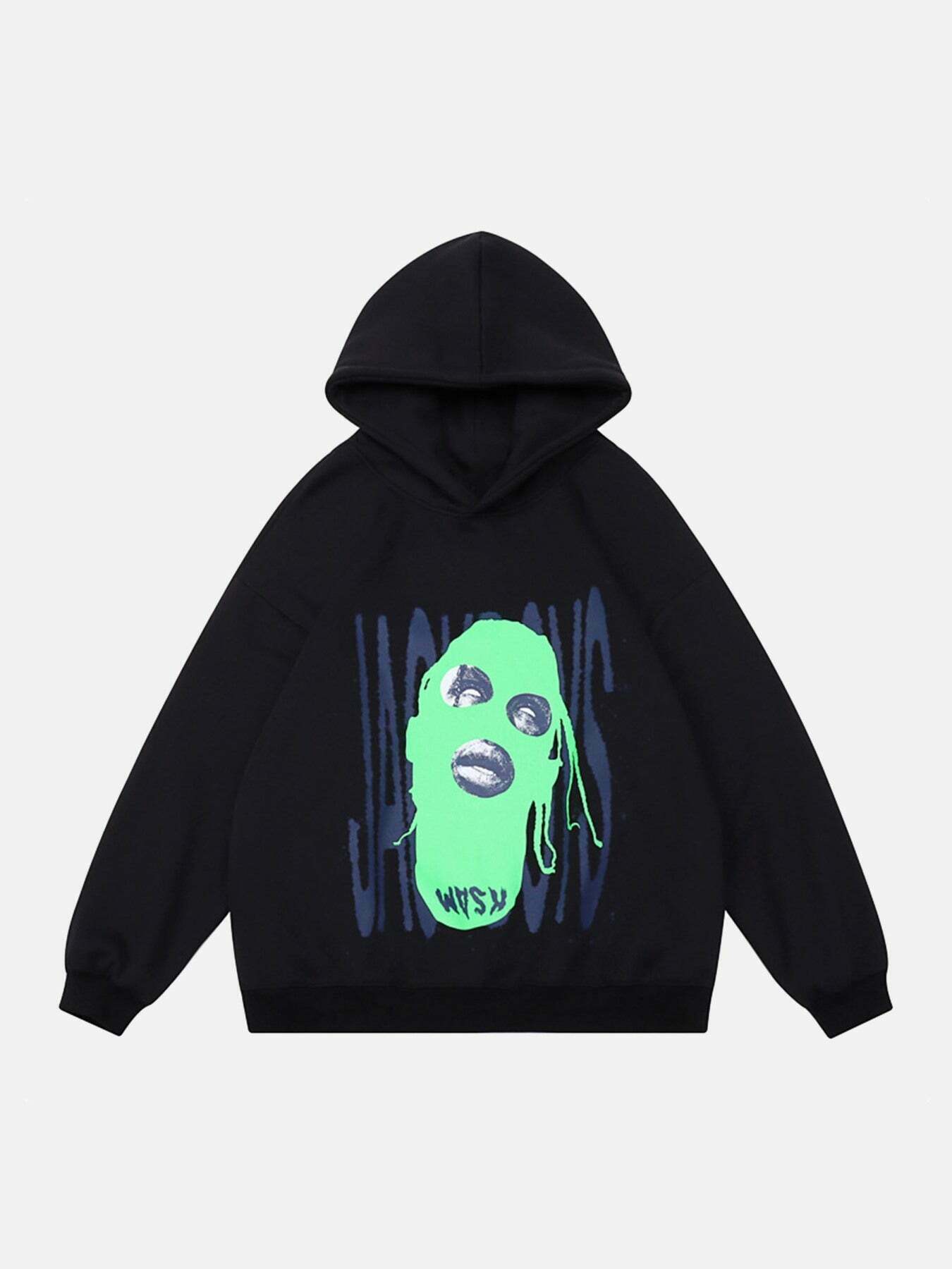 Vintage American Face Graphic Hoodie for Gen Z Streetwear Fashion