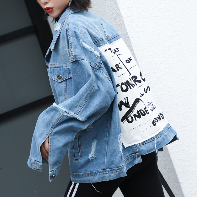 Vintage Denim Jacket: Trendy Gen Z K-POP Streetwear for Y2K Style