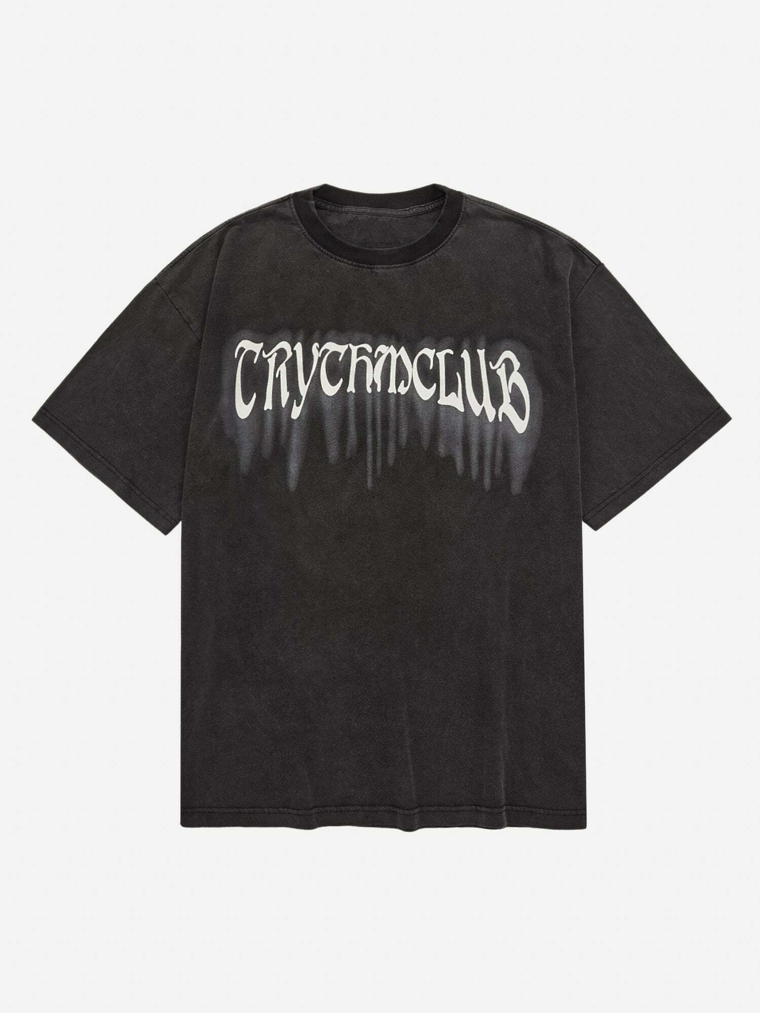 Vintage Distressed Letter Print Tee for Gen Z Streetwear Fans