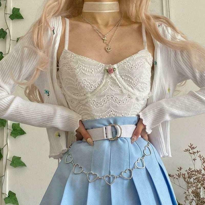 Vintage Floral Fairy Princess Top for Gen Z K-POP Streetwear