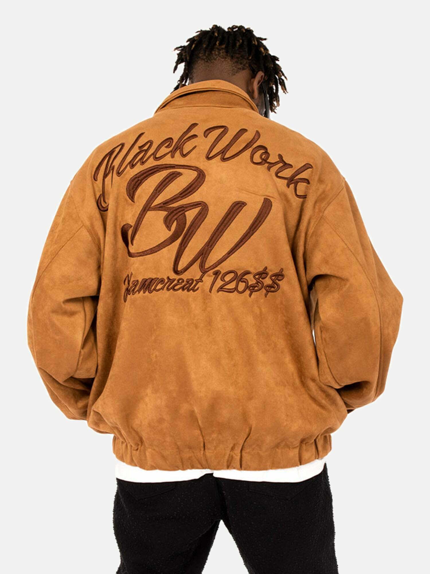 Vintage-Inspired Embroidered Suede Jacket for Gen Z Fashionistas