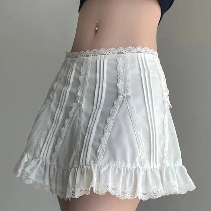 Vintage Lace Ribbon Skirt Collection for Gen Z K-POP Streetwear