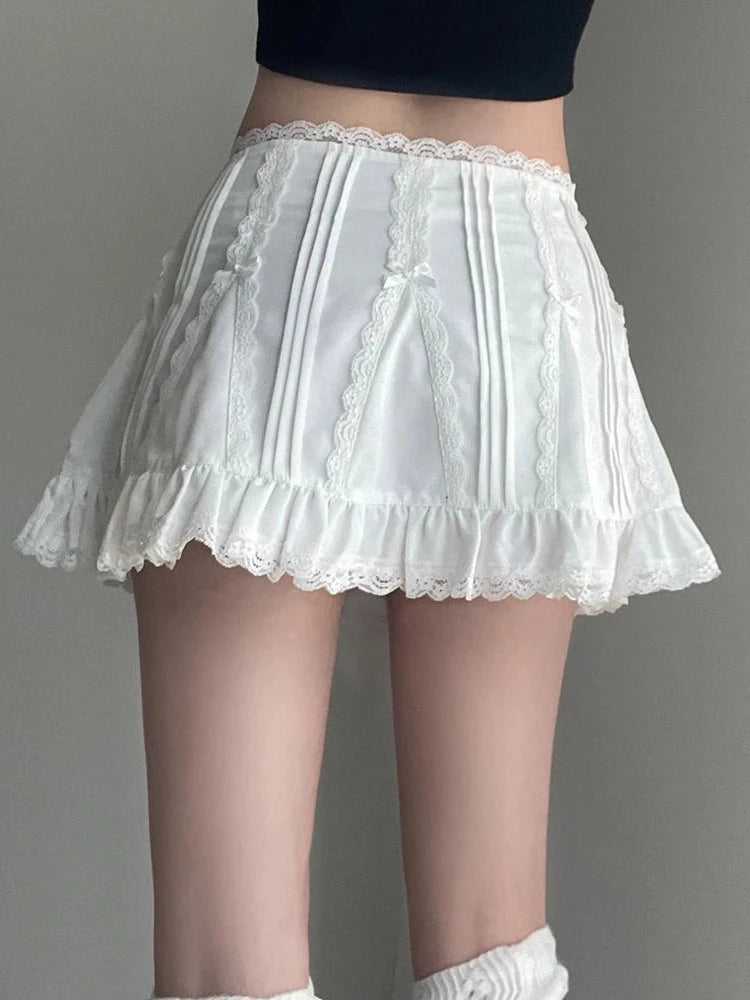 Vintage Lace Ribbon Skirt Collection for Gen Z K-POP Streetwear