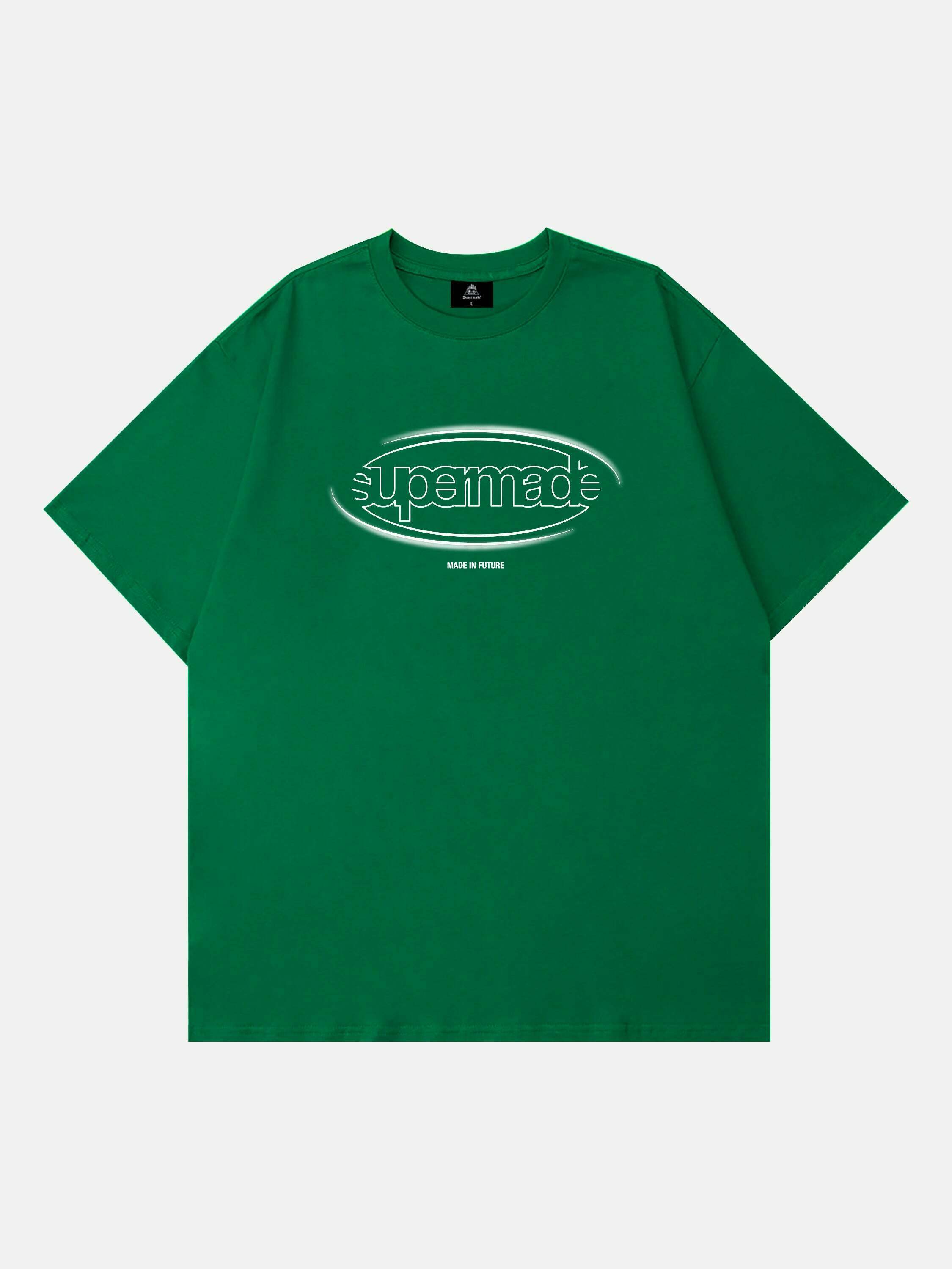 Vintage Oval Logo Tee for Gen Z & K-POP Fashion | Y2K Streetwear Style