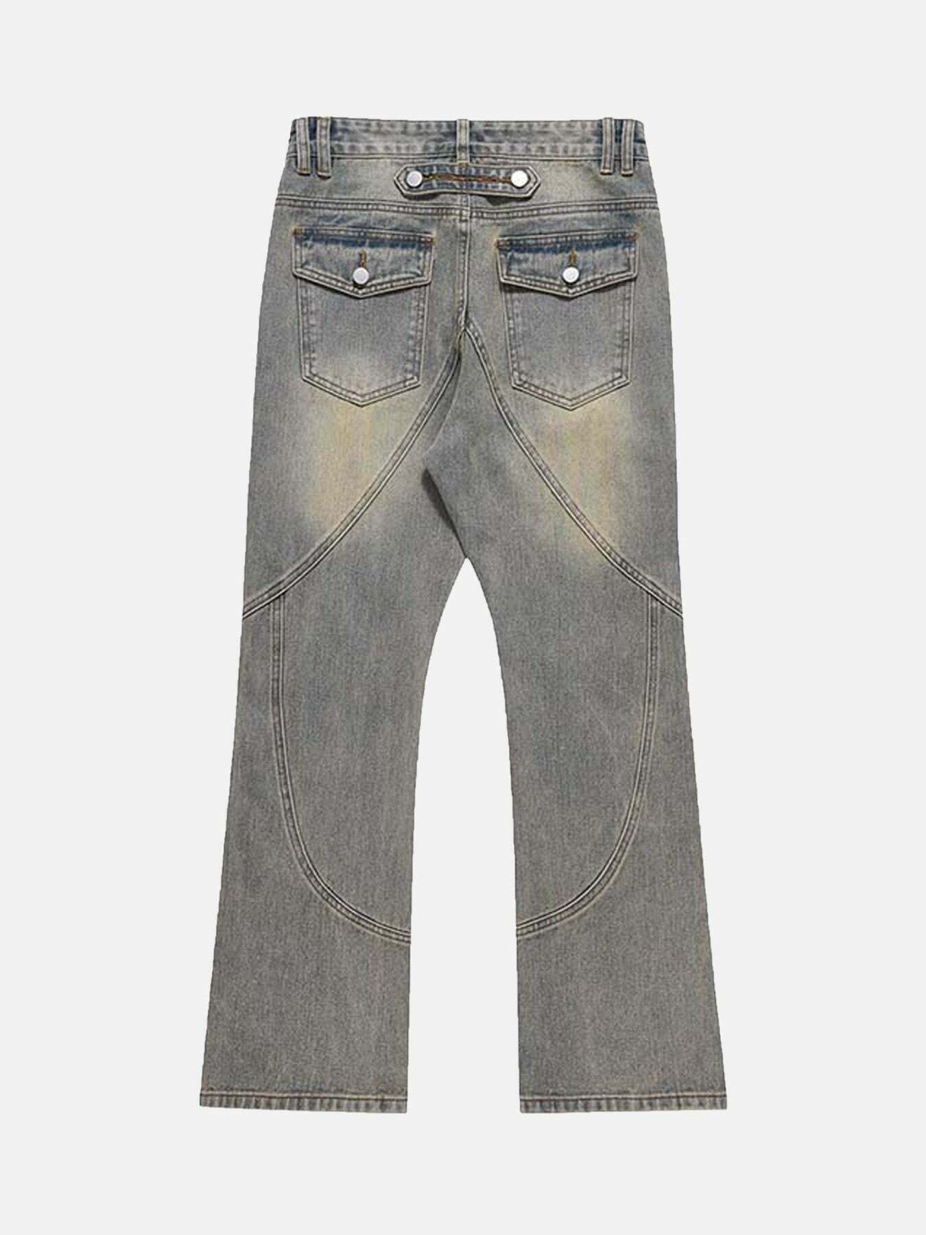 Vintage Patchwork Distressed Denim Jeans for Gen Z Streetwear Fashion