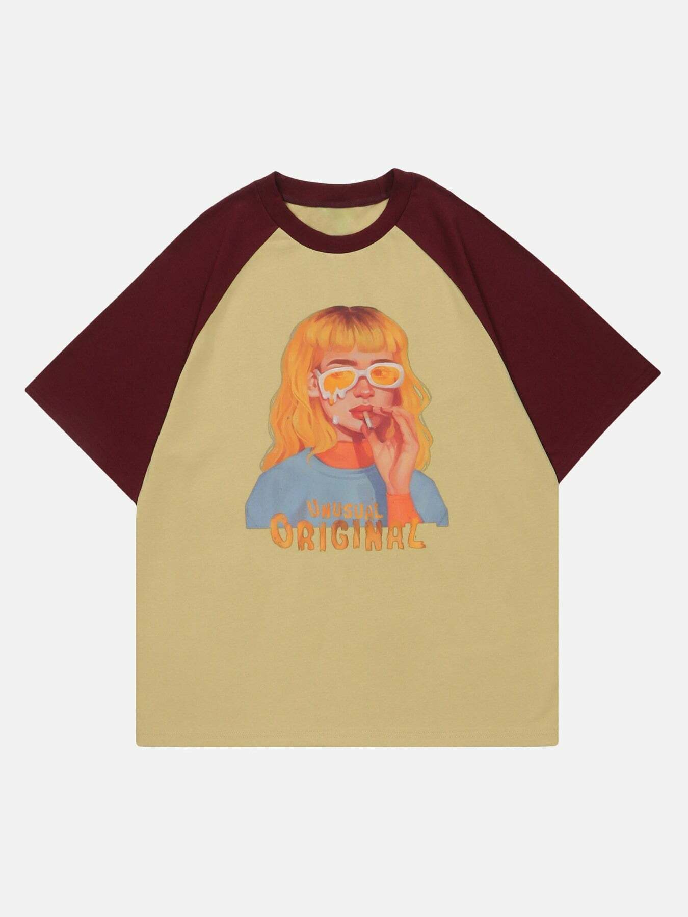 Vintage Portrait Painting Tee: Gen Z K-POP Streetwear & Y2K Fashion