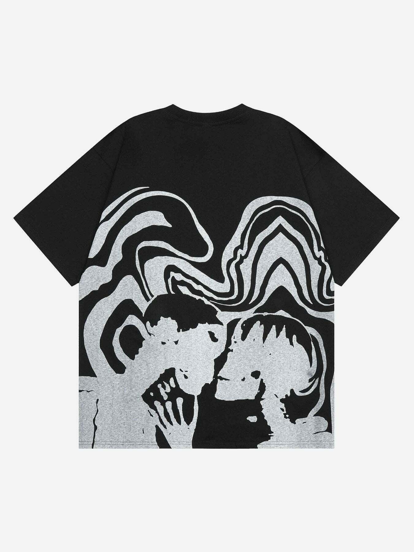 Vintage Skeleton Graphic Tee for Gen Z: Y2K Streetwear Fashion