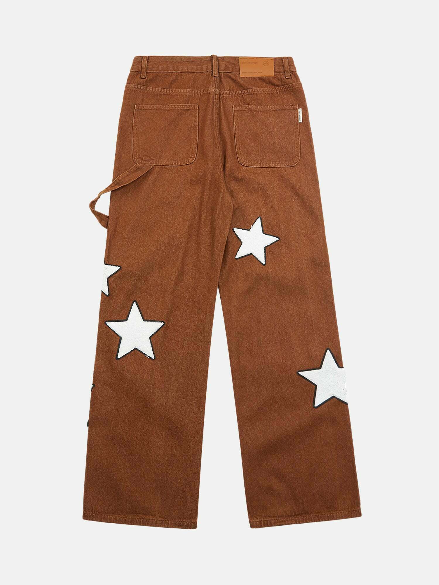 Vintage Style Five-pointed Star Embroidered Jeans for Gen Z Fashion Enthusiasts